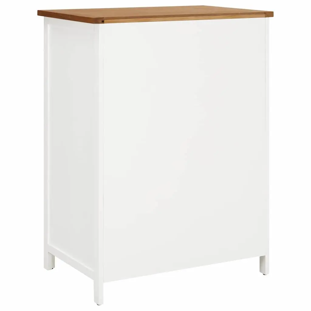 Wardrobe Solid Oak Wood Brown 76x52x105 cm Clothes Cabinet with Hanging Rod and Drawers