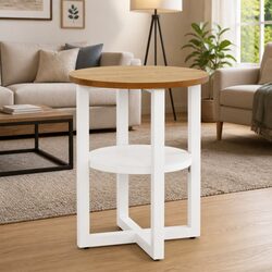 Wooden Side Table with MDF Shelf, 40x50 cm
