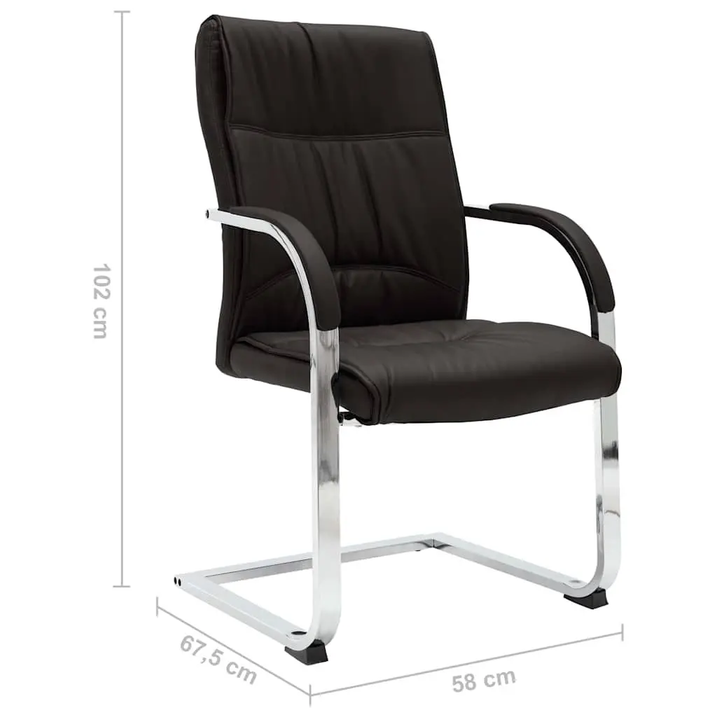 Cantilever Office Chair Ergonomic Comfort Black Faux Leather