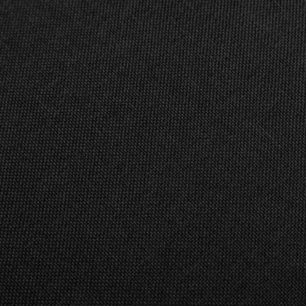 Bar Stools Set of 2 Black Fabric Seat with Footrest Modern Kitchen Counter