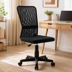 Black Mesh Mid Back Office Chair with Adjustable Height