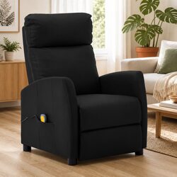 Reclining Black Massage Chair with 6 Vibration Points