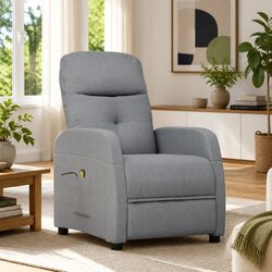 Electric Massage Chair with Grey Fabric Upholstery