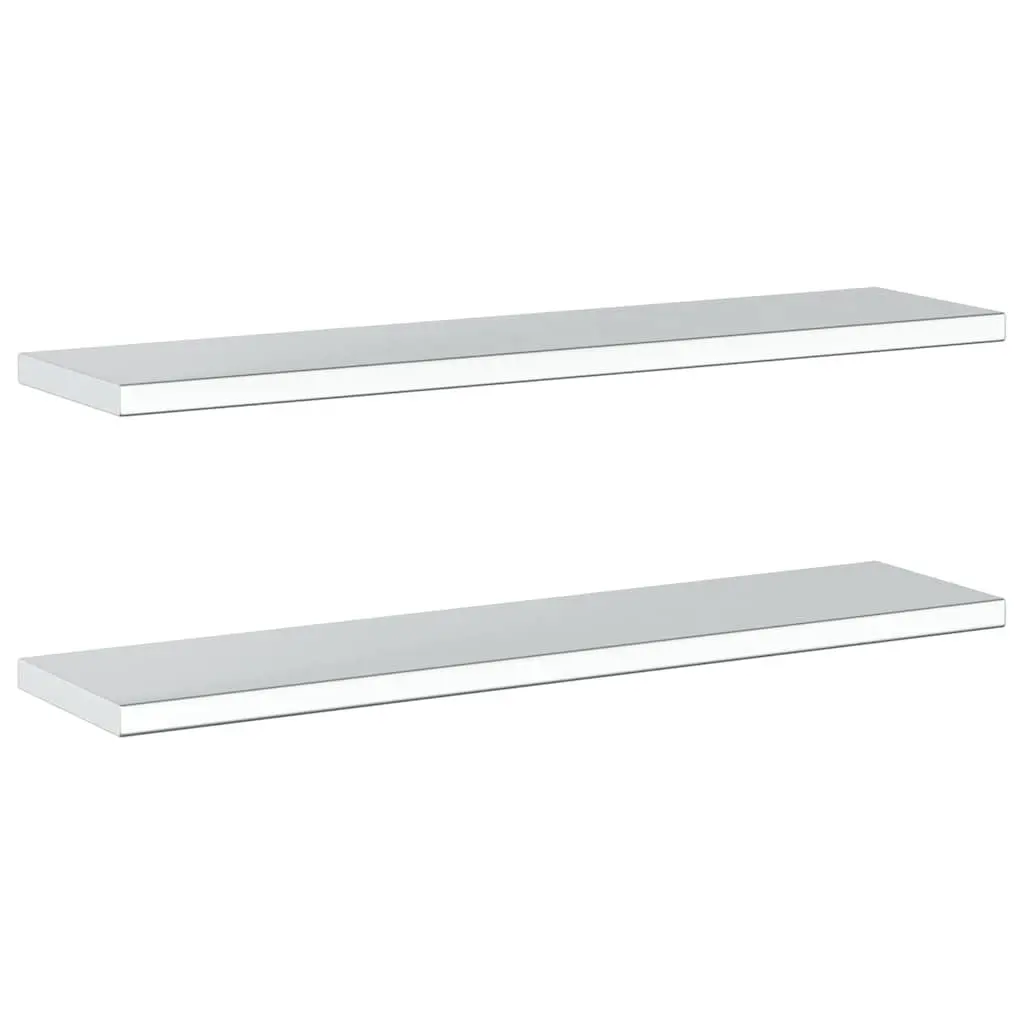 Wall Shelves Space-saving Stainless Steel 100x23.5 cm Silver 2 Piece