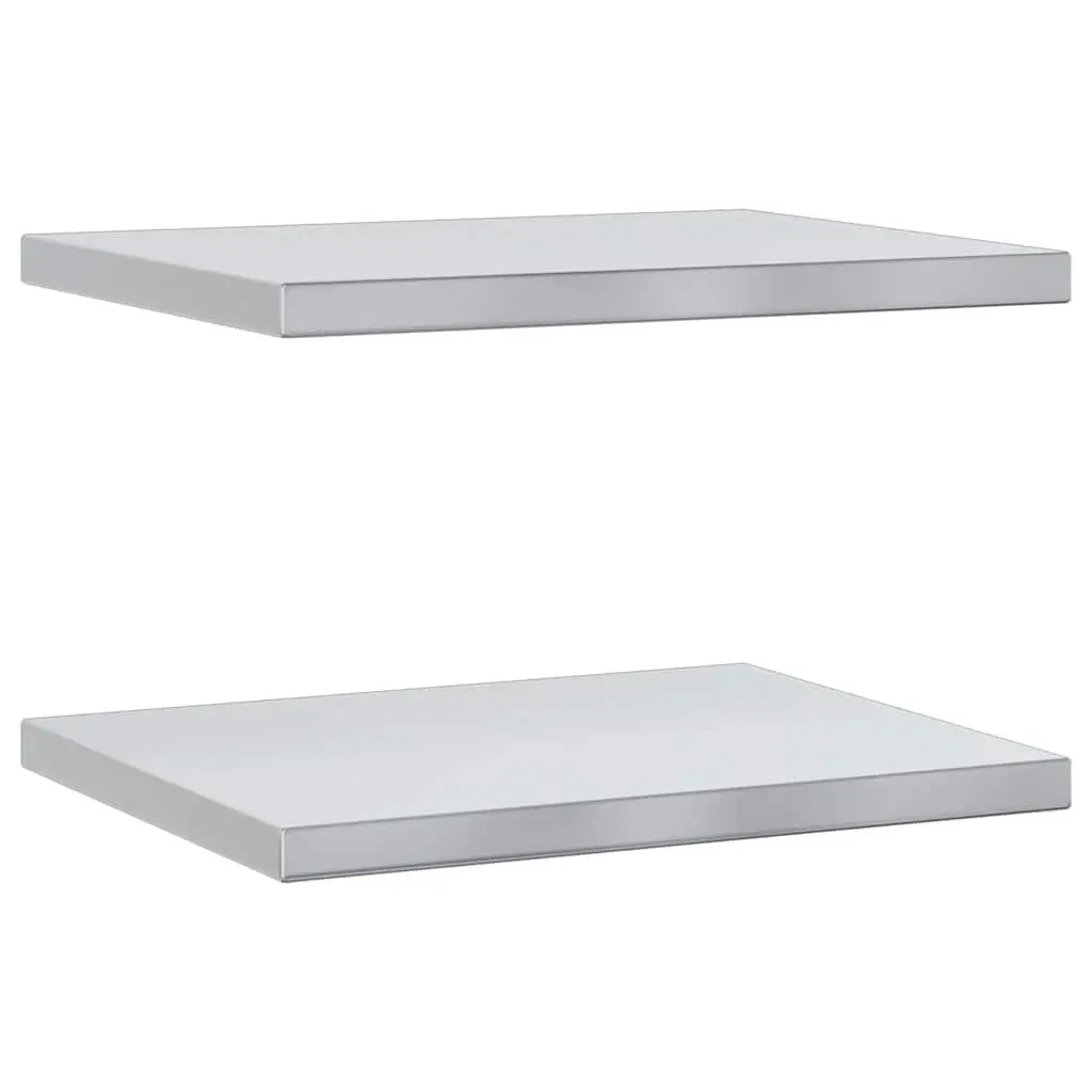 Wall Shelves Space-saving 50x40 cm Silver Stainless Steel Floating Shelving Storage