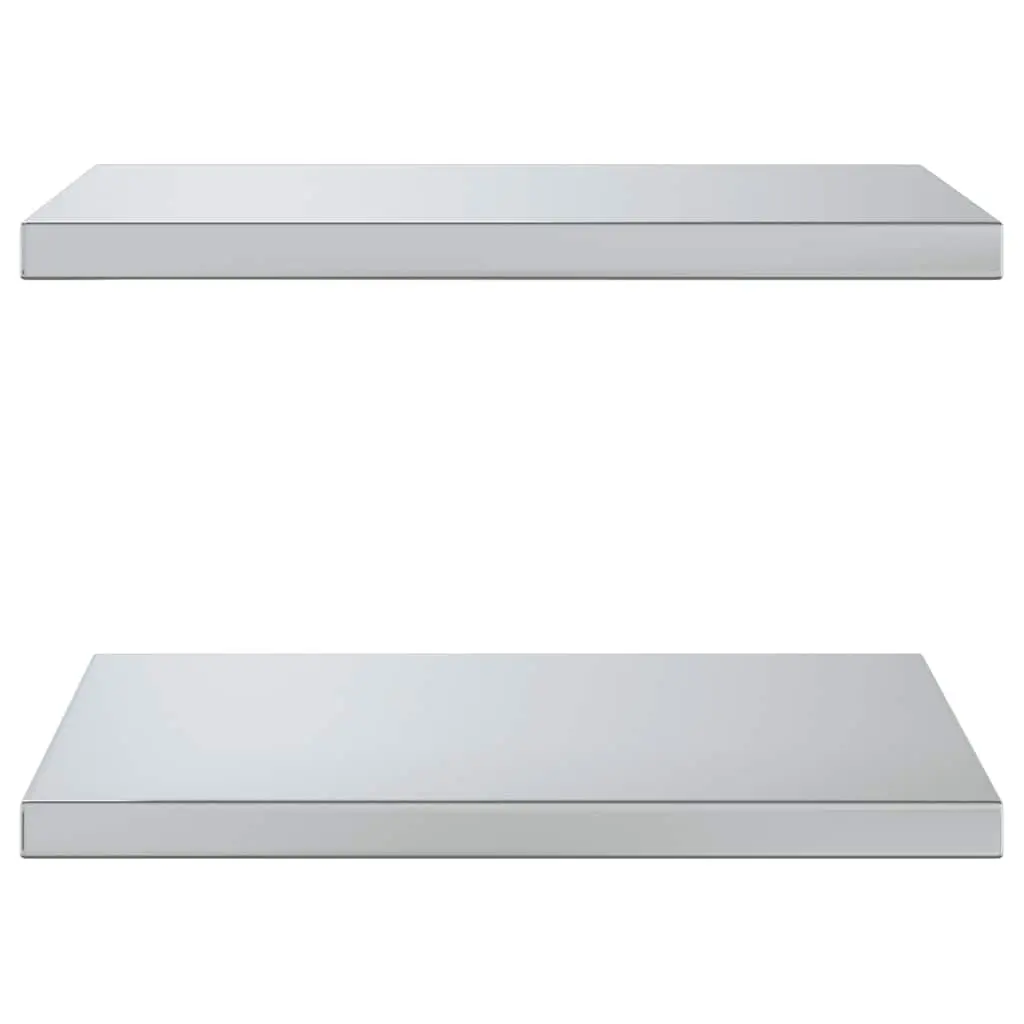 Wall Shelves Space-saving 50x40 cm Silver Stainless Steel Floating Shelving Storage