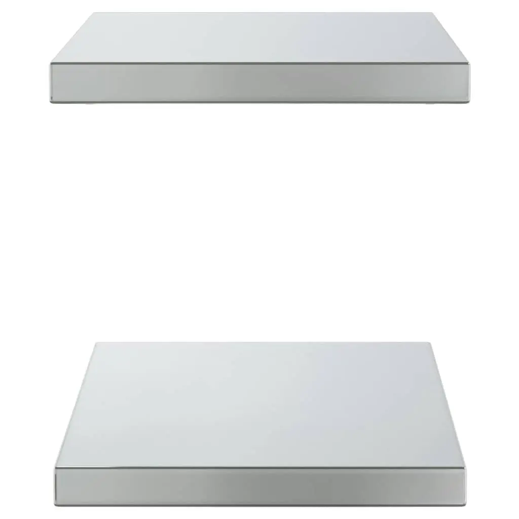 Wall Shelves Space Saving 50x30 cm Silver 2 Piece