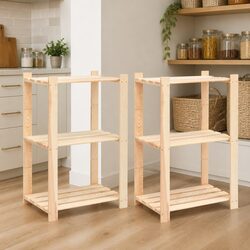 3-Tier Solid Pine Wood Storage Rack Specifications