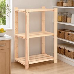 3-Tier Shelving Unit Storage Rack 60x38x90cm in Brown