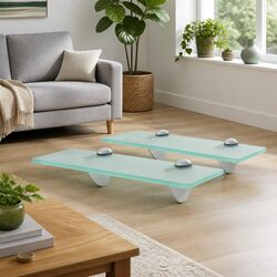 Floating Wall Shelves Set of 2 Tempered Glass 30x10 cm