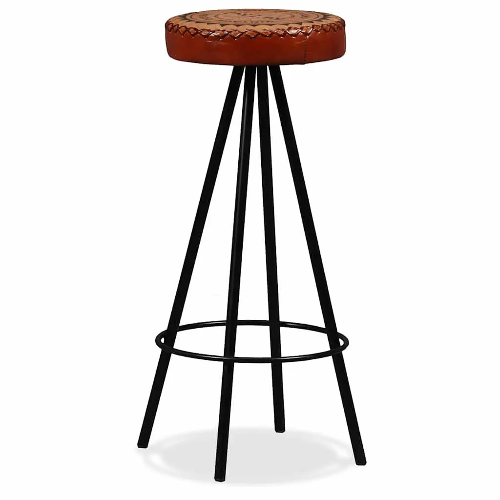 9 Piece Bar Set Solid Wood Industrial Style Brown