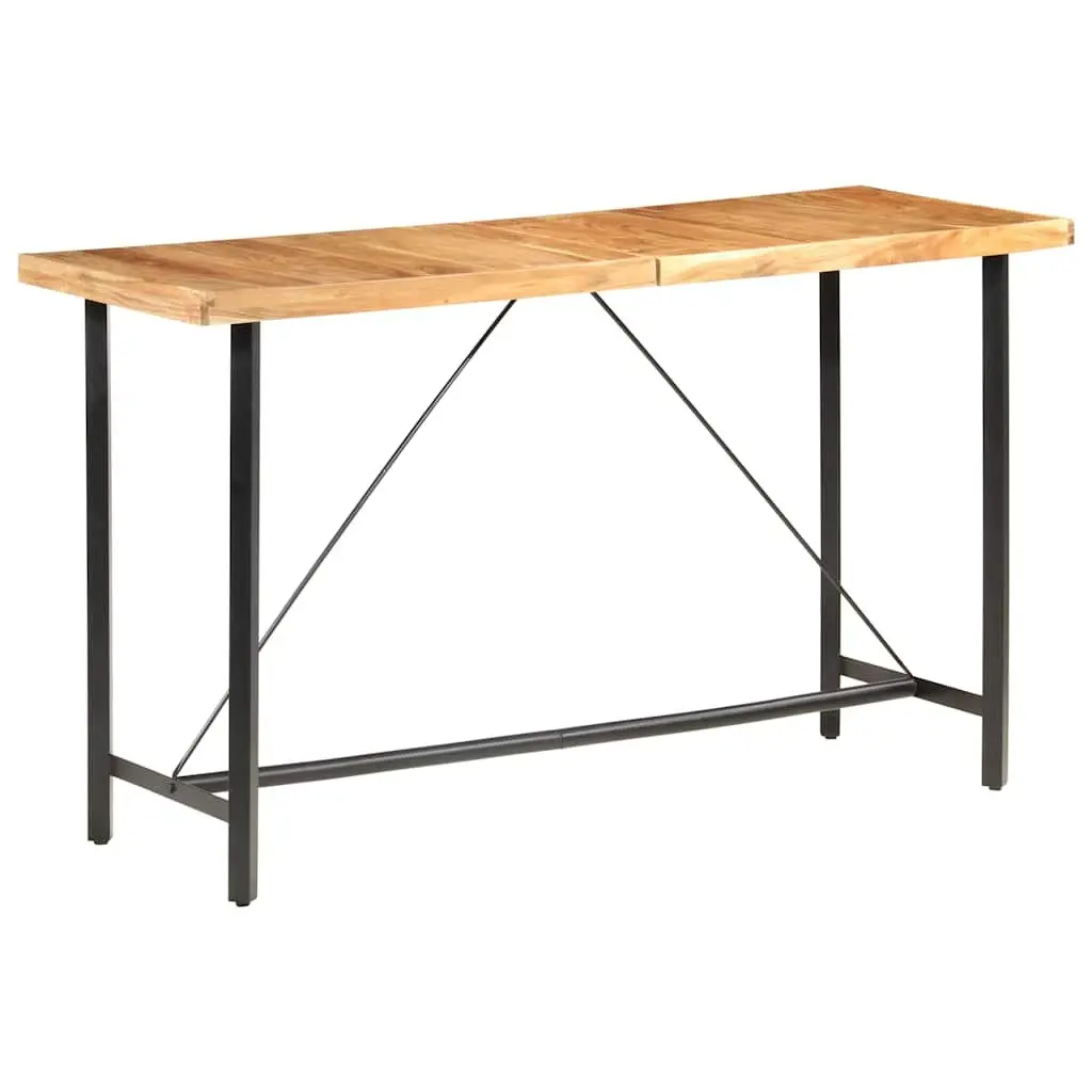9 Piece Bar Set Solid Wood Industrial Style Brown