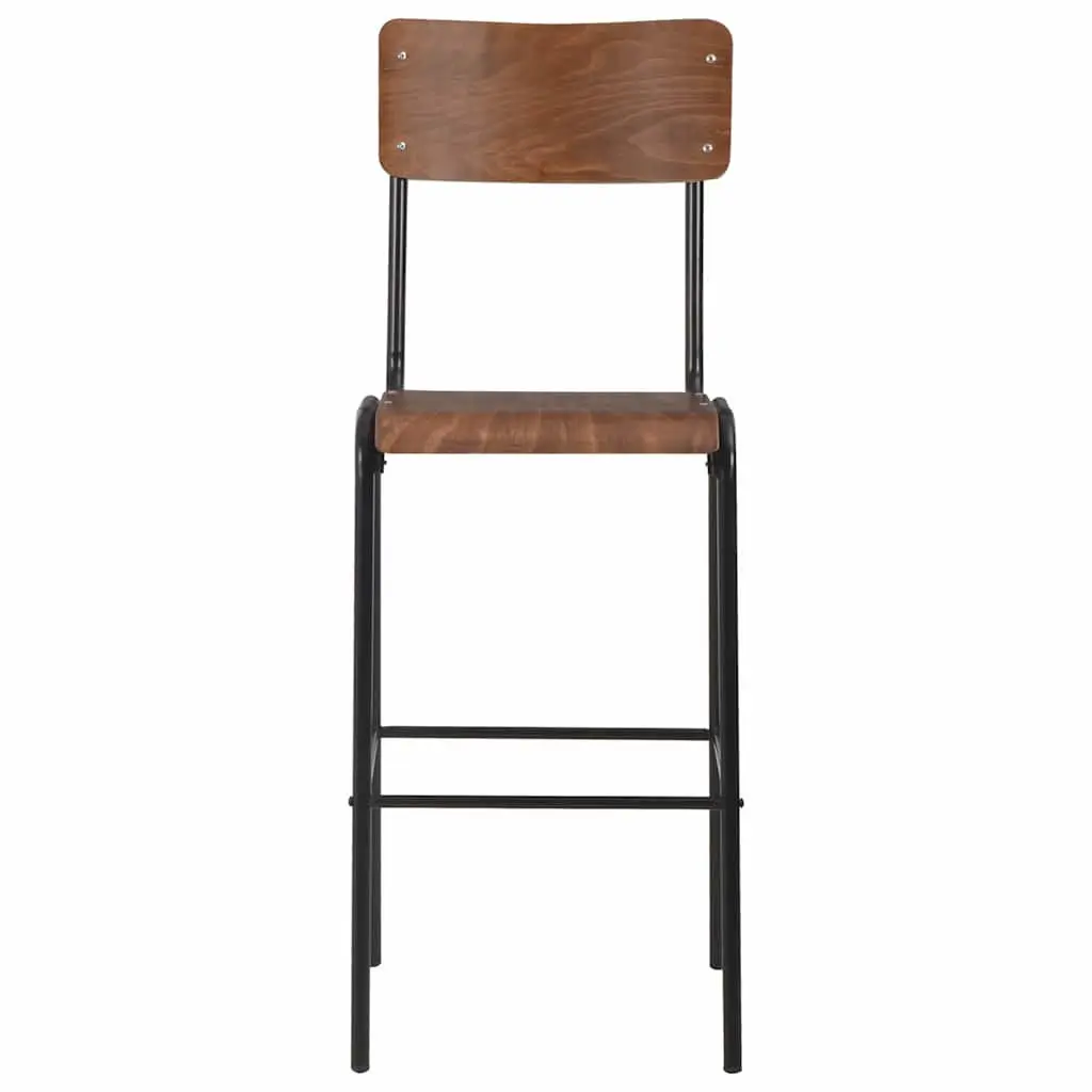 Bar Stools Set of 4 Black Stackable Dining Kitchen Chairs Sturdy Plywood Seat