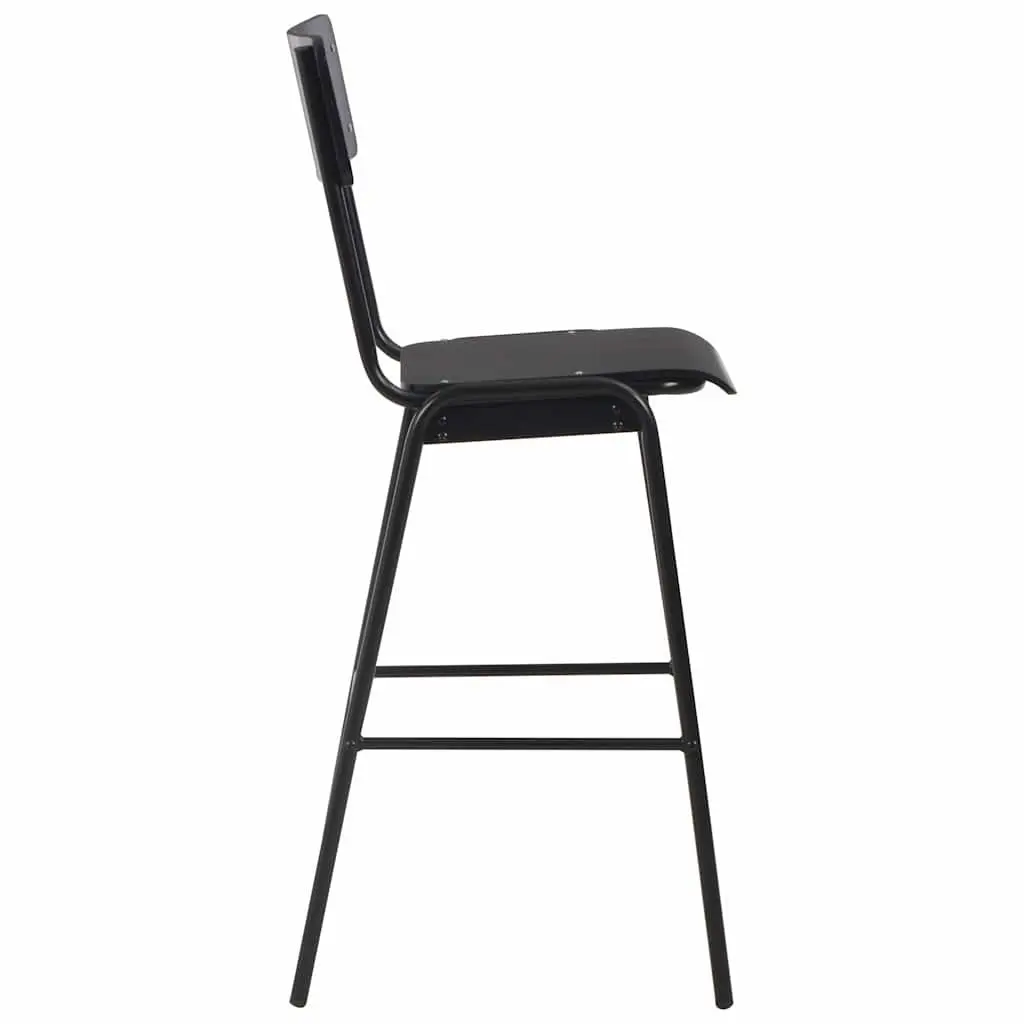 Bar Stools Set 6 Pieces Black Stackable Dining Chair Kitchen Counter Height