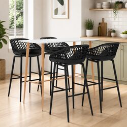 5-Piece Modern Bar Set with Counter Table and Stools