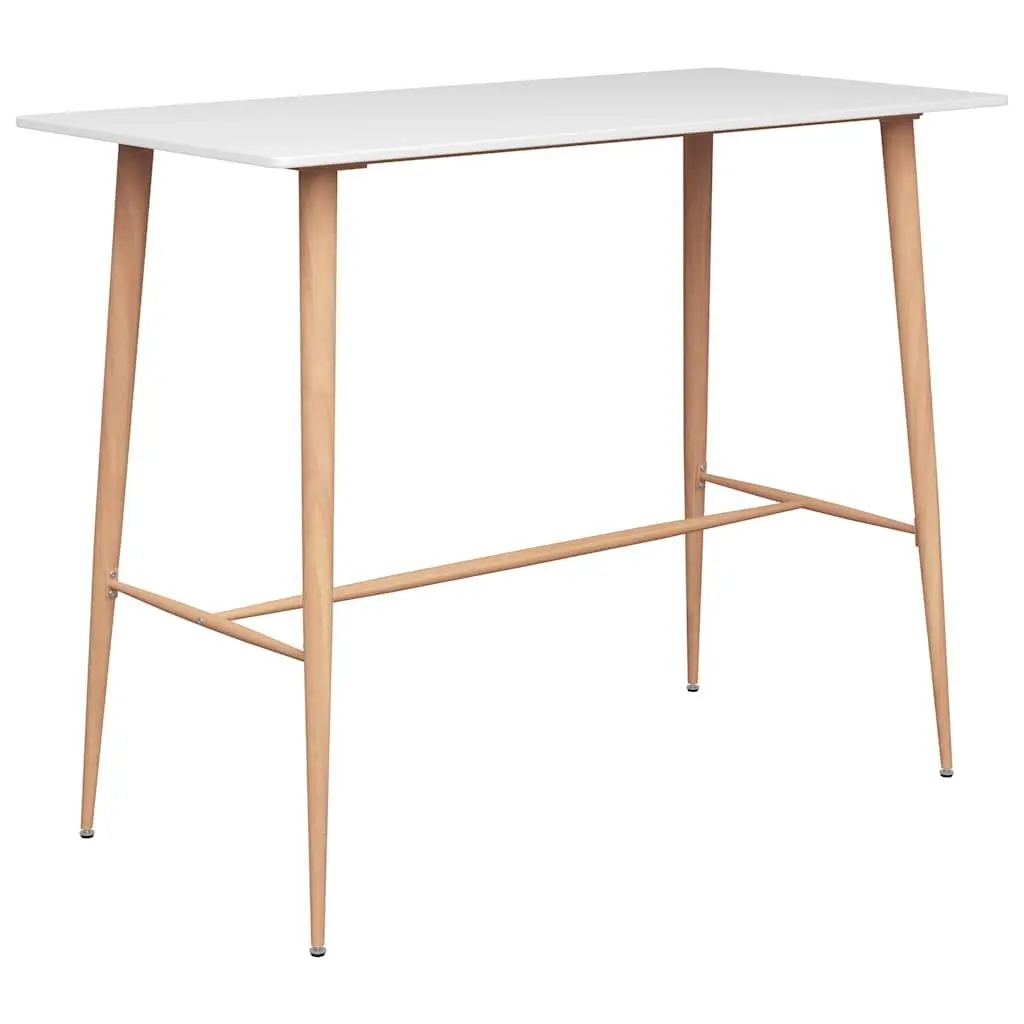 5 Piece Bar Set Modern Counter Table with 4 Ergonomic Bar Stools White and Black