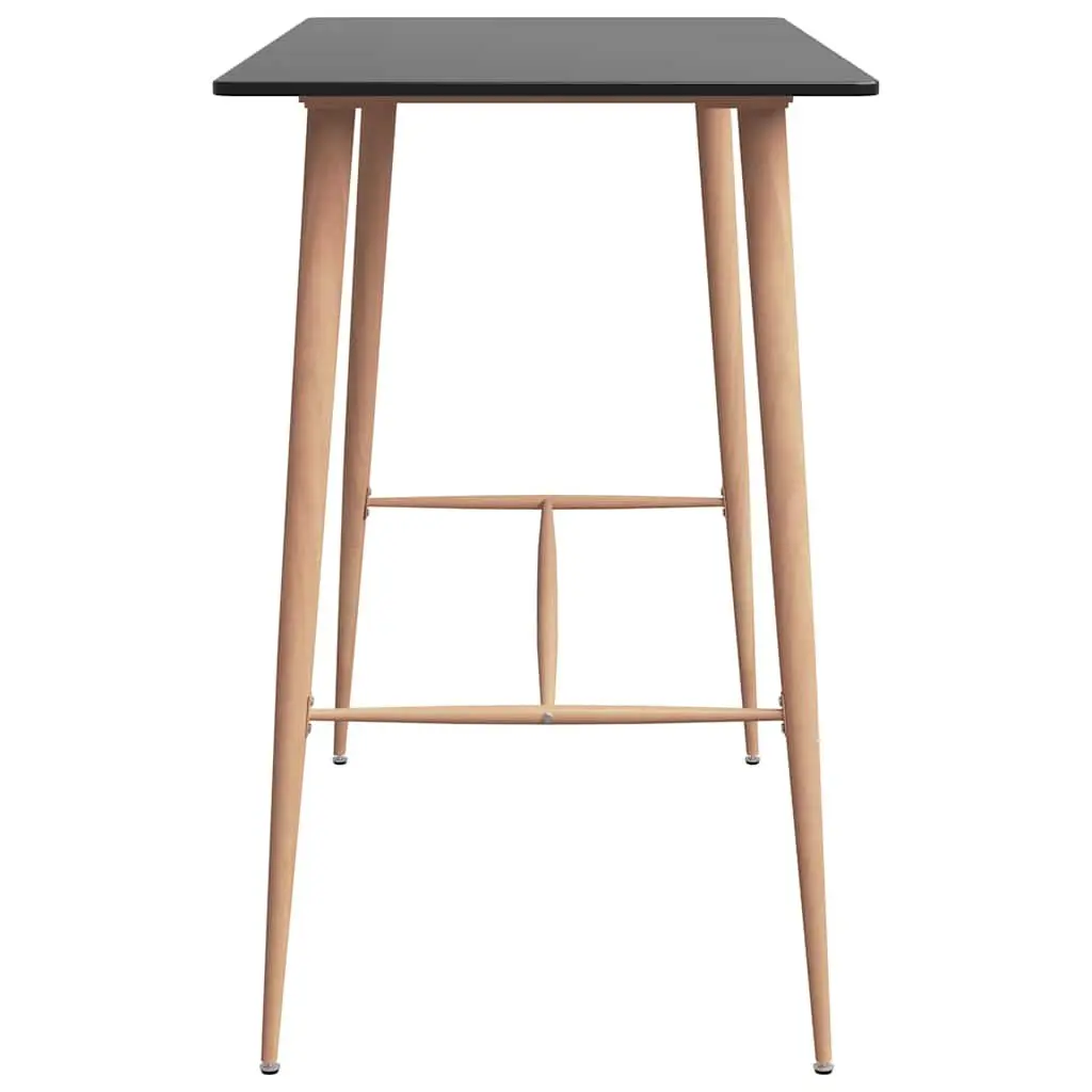 Bar Set Ergonomic Black Counter Table and Stools 5 Piece Indoor Dining Furniture