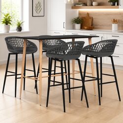 5 Piece Counter Bar Set with Stools for Dining