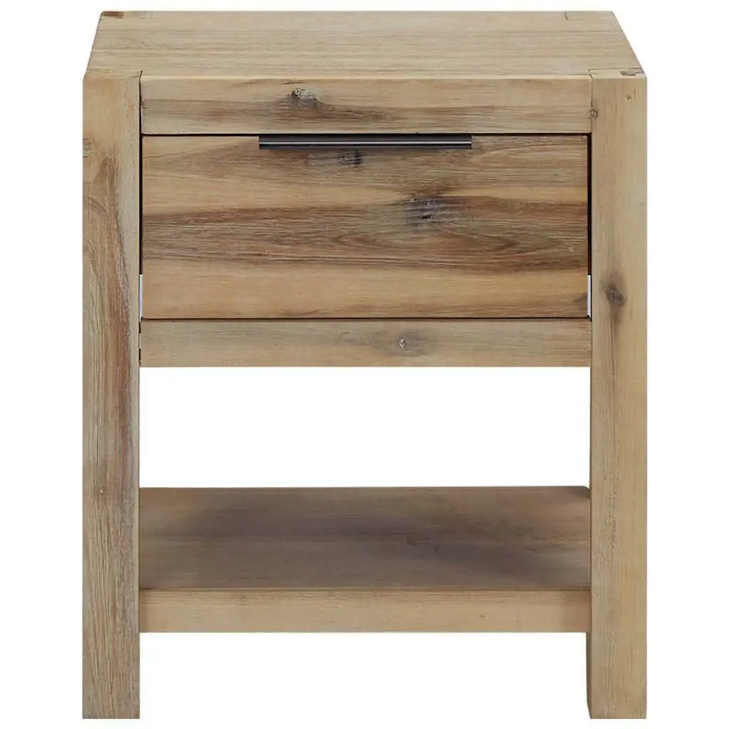 Bedside Table with Drawer 40x30x48 cm Solid Acacia Wood Nightstand End Table
