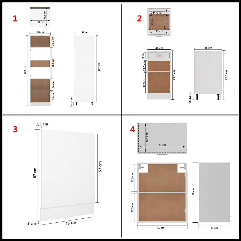 7 Piece Kitchen Cabinet Set White Engineered Wood Storage Cupboard Furniture