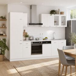 8-Piece Kitchen Cabinet Set in White Engineered Wood