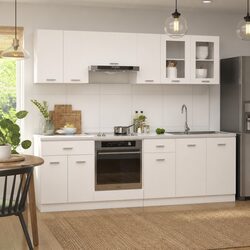 8-Piece Kitchen Cabinet Set in White Engineered Wood