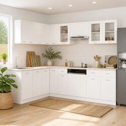 Engineered Wood 11-Piece Kitchen Cabinet Set in White