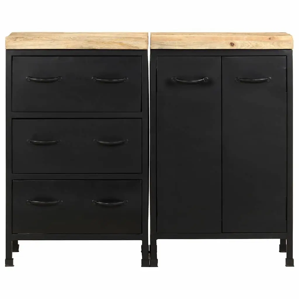 Sideboard with 3 Drawers and 2 Doors Rough Mango Wood Brown