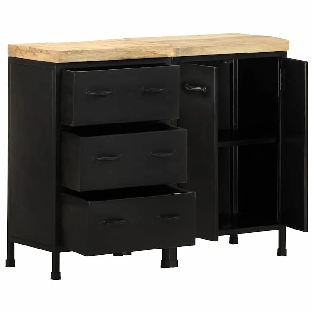Sideboard with 3 Drawers and 2 Doors Rough Mango Wood Brown