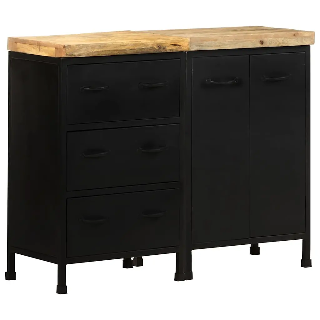 Sideboard with 3 Drawers and 2 Doors Rough Mango Wood Brown