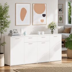 Engineered Wood Sideboard in White 160x36x75 cm