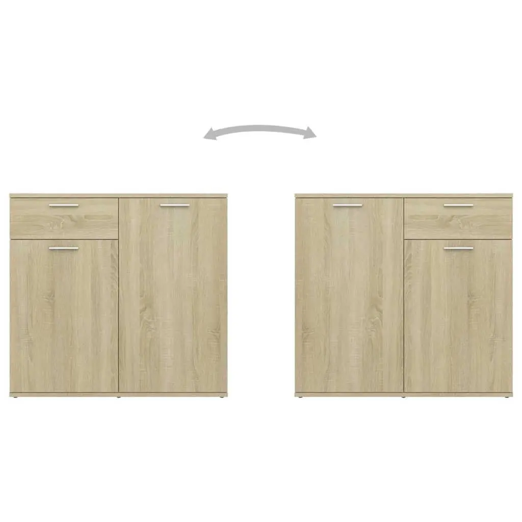 Sideboard Buffet Cabinet Sonoma Oak 160x36x75 cm Storage Unit 4 Doors 2 Drawers
