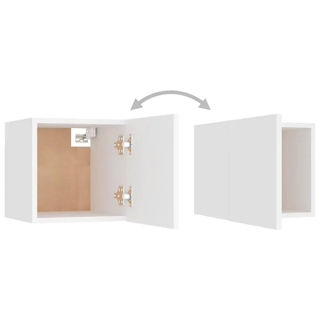 TV Cabinet Set Wall Mounted Storage Unit 6 Piece White