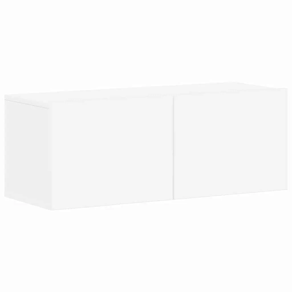 TV Cabinet Set Wall Mounted Storage Unit White 4 Piece