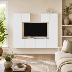 Wall-Mounted 6-Piece TV Cabinet Set with Ample Storage