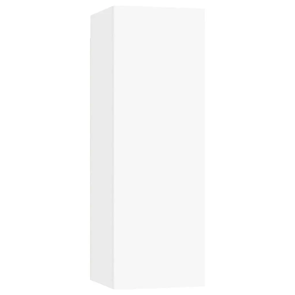 TV Cabinet Set Modern Wall Mounted Storage Unit 4 Piece White