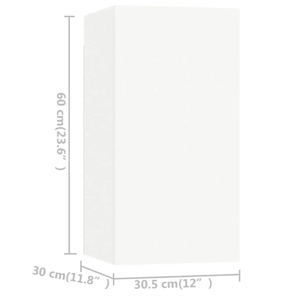 TV Cabinet Set Modern Wall Mounted Storage Unit 4 Piece White