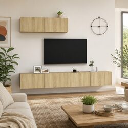 Three-Piece Wall-Mounted TV Cabinet Storage Unit