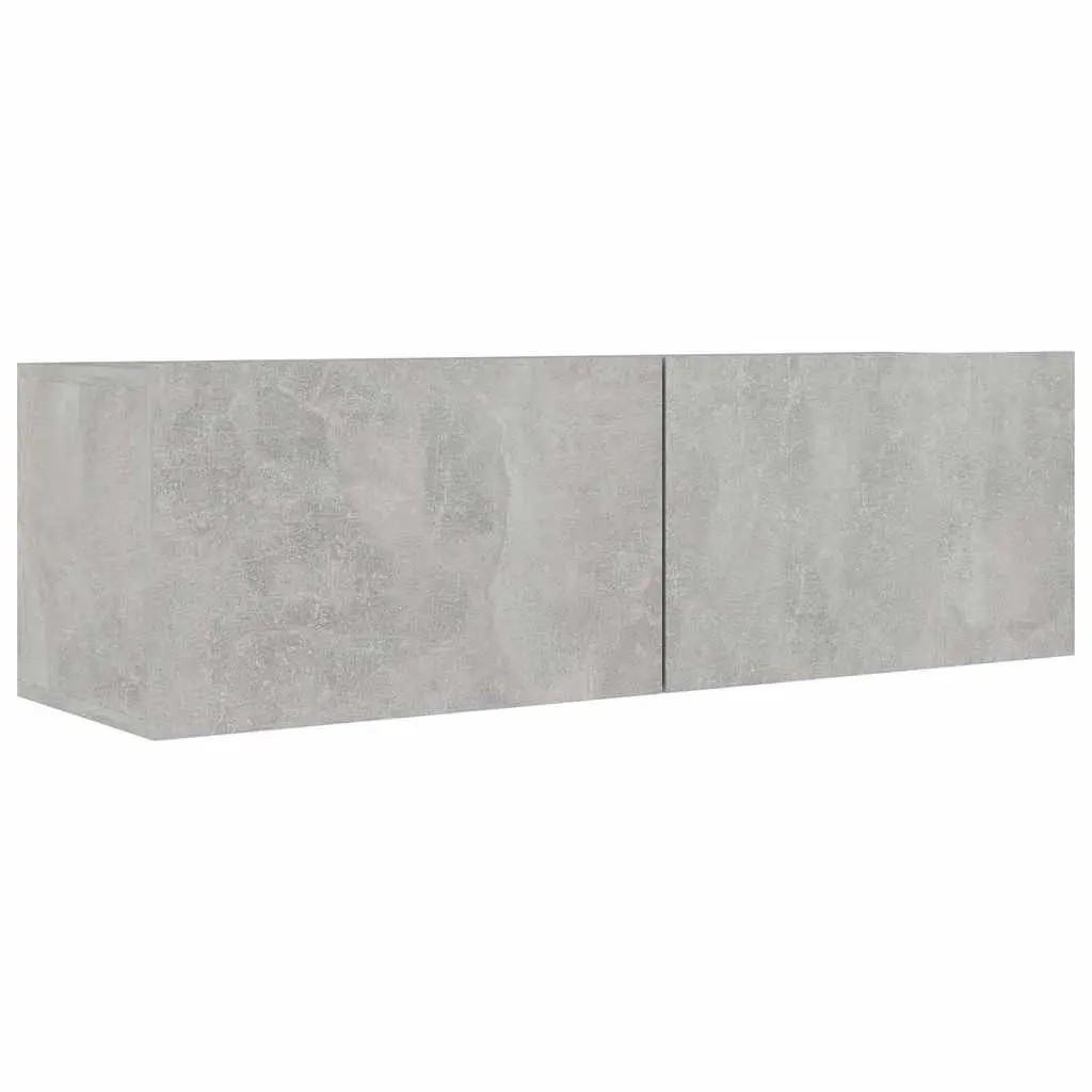 TV Cabinet Set Modern Wall Mounted Storage 5 Piece Grey