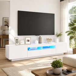 RGB LED Light White Media Stand TV Cabinet Specifications