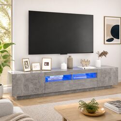 200cm Grey TV Cabinet with RGB LED Lighting Details