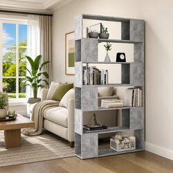 Grey Storage Shelving Unit with Room Divider Functionality