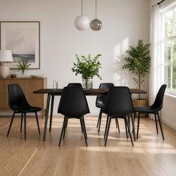 6-Piece Dining Chair Set with Curved Backrest