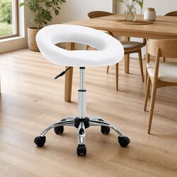 Swivel Dining Chair with Adjustable Height and Faux Leather