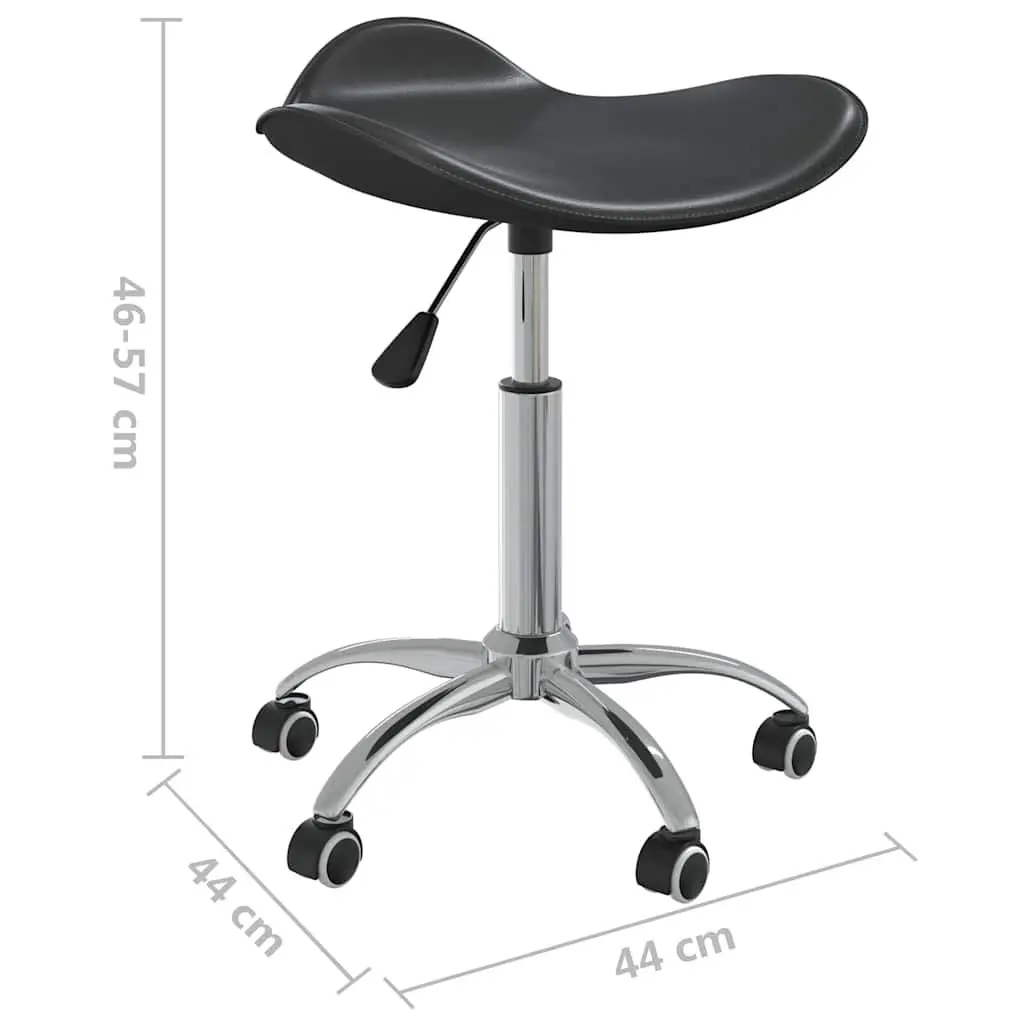 Office Chair Adjustable Height Black Faux Leather 360 Degree Swivel