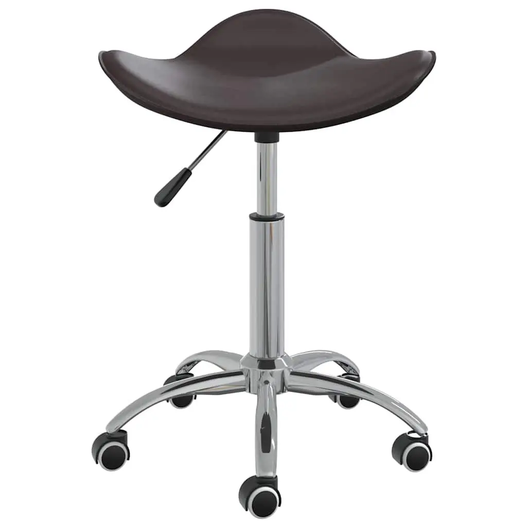 Office Chair Height Adjustable Brown Faux Leather Swivel