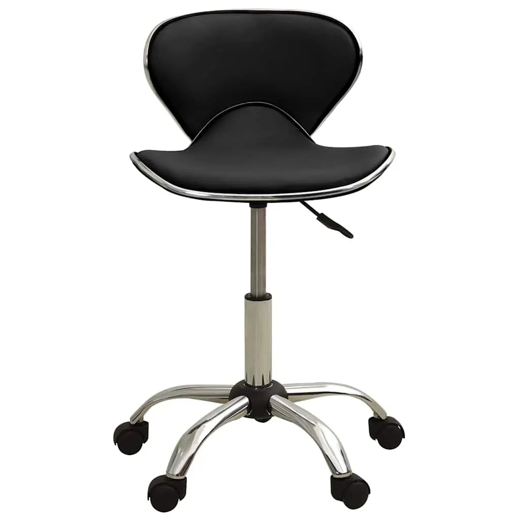 Office Chair Height Adjustable Swivel 360 Degrees Black Faux Leather
