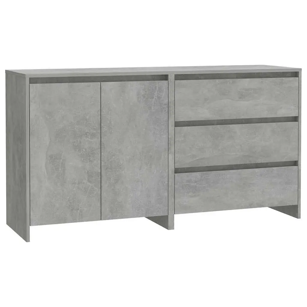 Sideboard Storage Cabinet Modern Grey 2 Piece