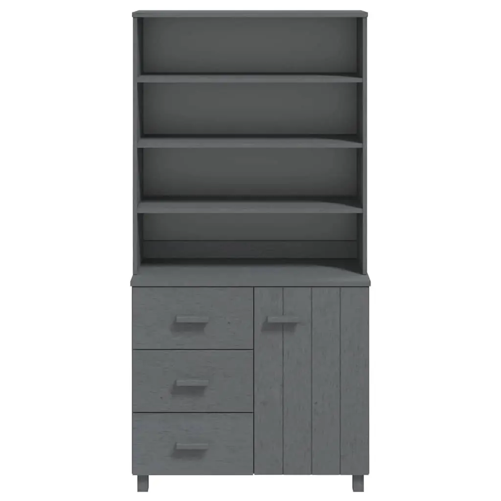 Wooden Storage Highboard Cabinet Grey with Doors Drawers Shelves for Living Room Dining Area