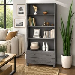 Highboard Sideboard Storage Cabinet with Grey Shelves